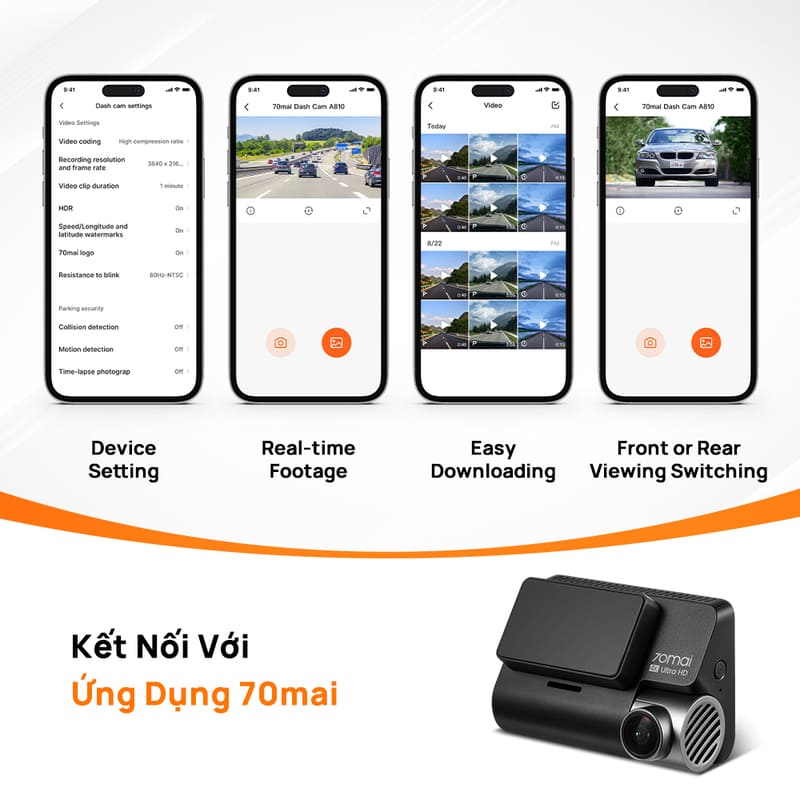 Camera Hanh Trinh 70mai A810 Ket Noi Ung Dung 1